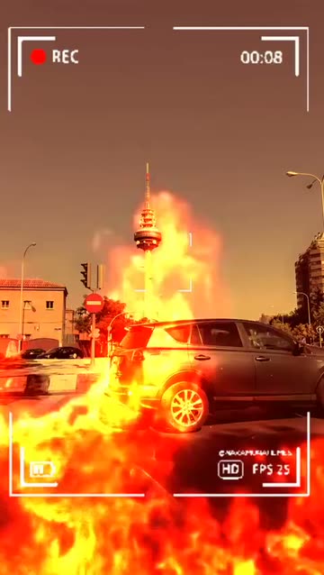Preview for a Spotlight video that uses the Flames Clip Lens