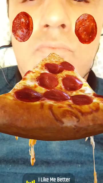 Preview for a Spotlight video that uses the Cheesy Pizza Lens