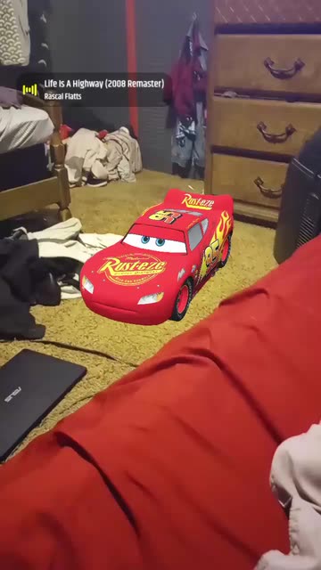 Preview for a Spotlight video that uses the Lightning McQueen Lens
