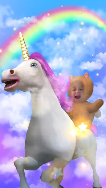 Preview for a Spotlight video that uses the Unicorn Ride Lens