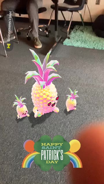 Preview for a Spotlight video that uses the Pineapple Party Lens