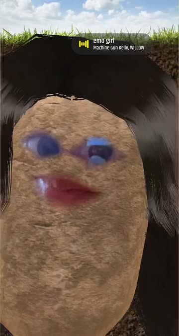 Preview for a Spotlight video that uses the Potato Black hair Lens