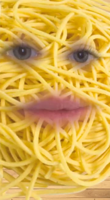 Preview for a Spotlight video that uses the Noodle Face Lens