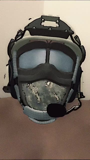 Preview for a Spotlight video that uses the helmet soldier Lens