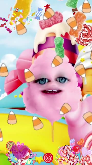 Preview for a Spotlight video that uses the Cotton Candy Face Lens