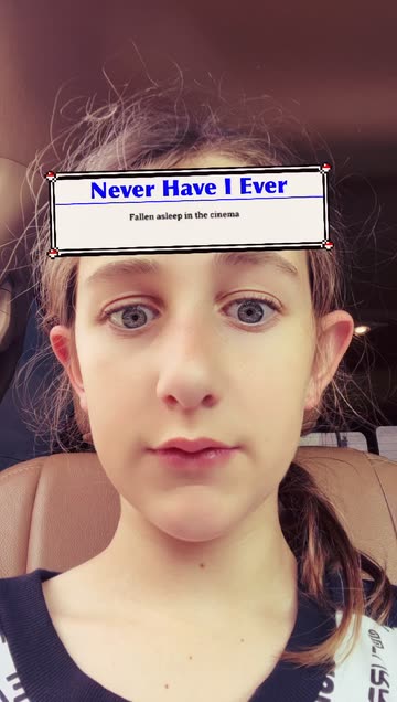 Preview for a Spotlight video that uses the never have i ever Lens