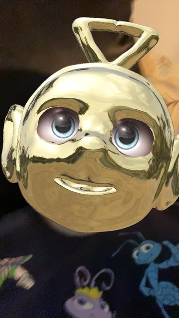 Preview for a Spotlight video that uses the Golden Teletubbies Lens