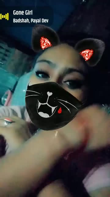 Preview for a Spotlight video that uses the Cat in Mask Lens