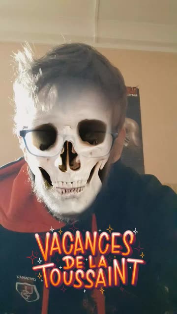 Preview for a Spotlight video that uses the Flaming Skull Lens