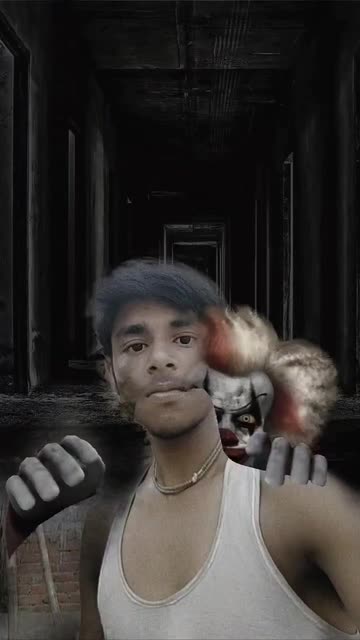 Preview for a Spotlight video that uses the Scary Clown Lens