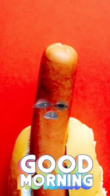 Preview for a Spotlight video that uses the Hotdog face Lens