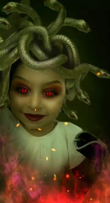 Preview for a Spotlight video that uses the Medusa Character Lens