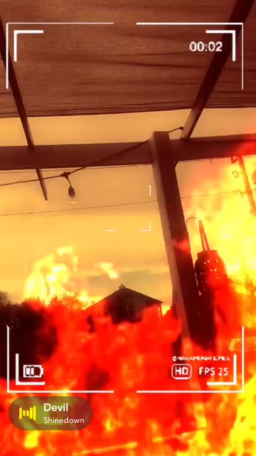 Preview for a Spotlight video that uses the Flames Clip Lens