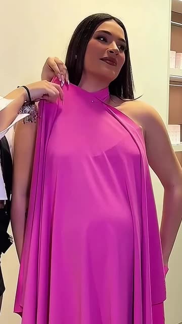 Share with a friend who would own the spotlight in this fuchsia maternity  column gown! To order, send us a DM at , This fuchsia maternity gown is  crafted to cel