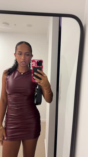 leather dress selfie rowdabaker on LTK