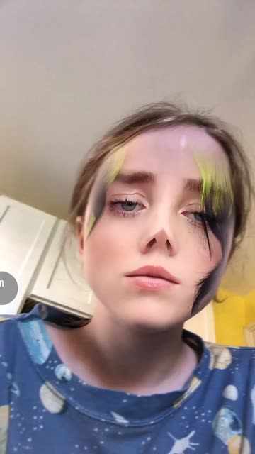Preview for a Spotlight video that uses the Billie Eilish Mask Lens