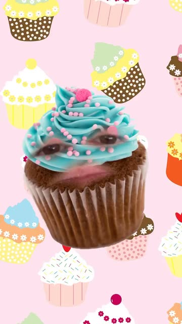 Preview for a Spotlight video that uses the Cupcake Face Lens