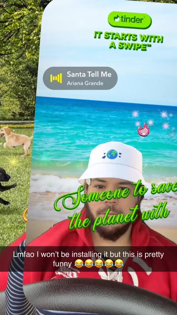 Preview for a Spotlight video that uses the Tinder Lens