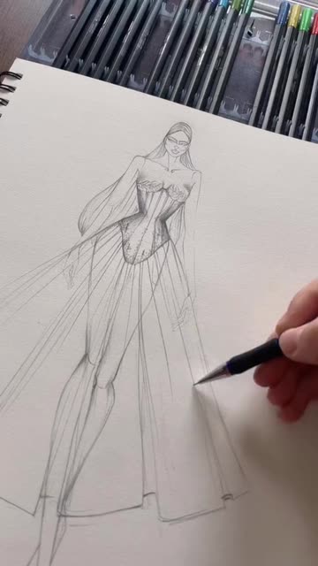 fashion model sketch dress FREE ! Dress form mannequin template for fashion design sketching – The  Croquis Studio main image 0