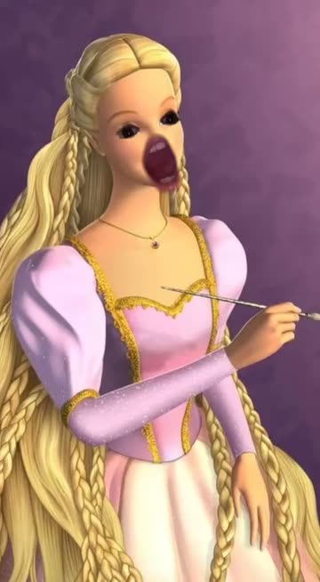 Preview for a Spotlight video that uses the Barbie Rapunzel Lens