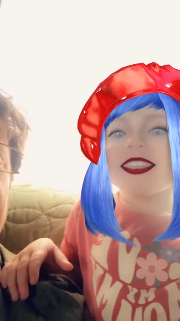 Preview for a Spotlight video that uses the Blue Hair Red Beret Lens