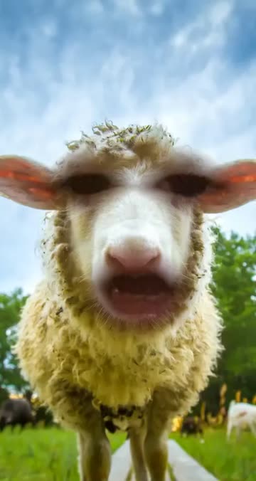 Preview for a Spotlight video that uses the Sheep Face Lens