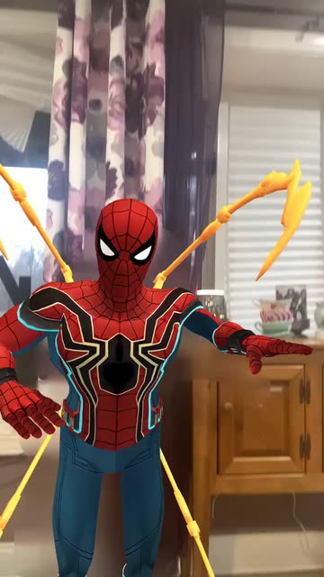 Preview for a Spotlight video that uses the Iron Spider Man Lens