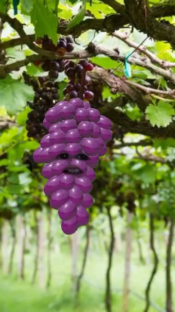 Preview for a Spotlight video that uses the Grapes Head Lens