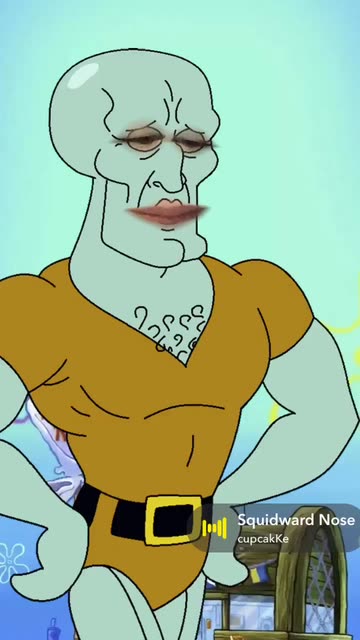 Preview for a Spotlight video that uses the sexy squidward Lens