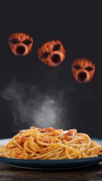 Preview for a Spotlight video that uses the Funny Meatballs Lens