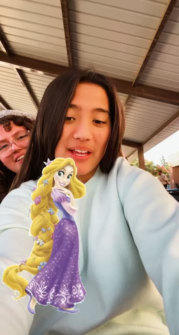Preview for a Spotlight video that uses the Rapunzel Cartoon Lens