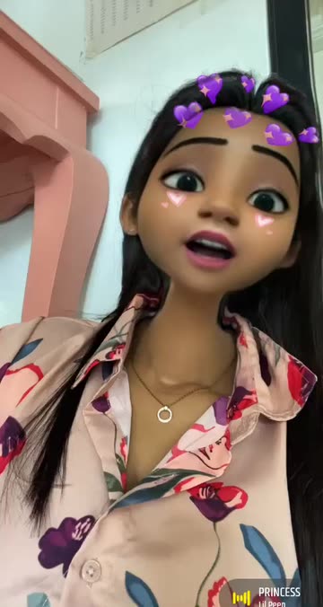 Preview for a Spotlight video that uses the Cartoon Puple Love Lens