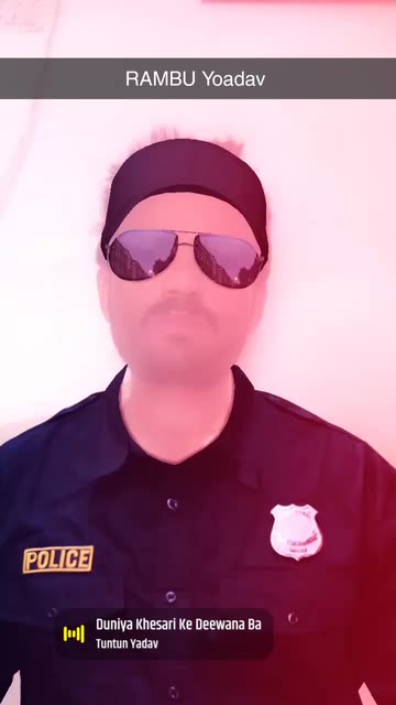 Preview for a Spotlight video that uses the Police Uniform Lens