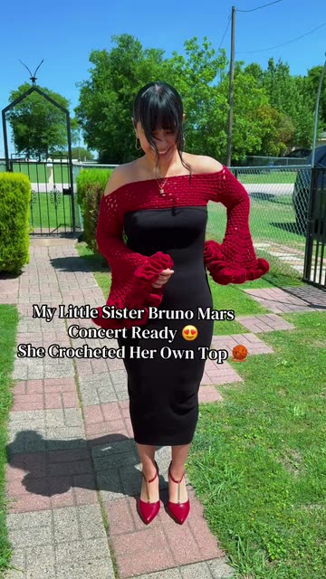 #brunomars #bruno #concert #concertvibes #crochet #crochetlovers  #crochetinspiration #girl #women #fashion #red #heels #romantic #dallasblog  #stadium #fyp #spot #