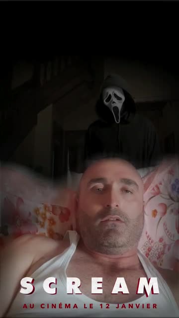 Preview for a Spotlight video that uses the Scream Ghostface Lens