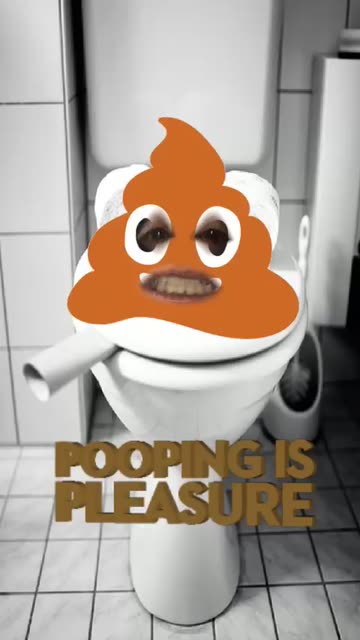 Preview for a Spotlight video that uses the Poop Face Lens
