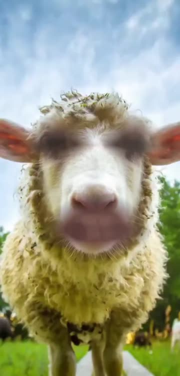 Preview for a Spotlight video that uses the Sheep Face Lens