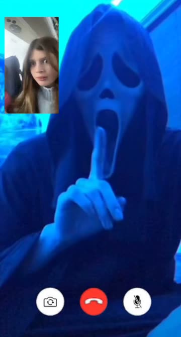 Preview for a Spotlight video that uses the facetime ghostface Lens