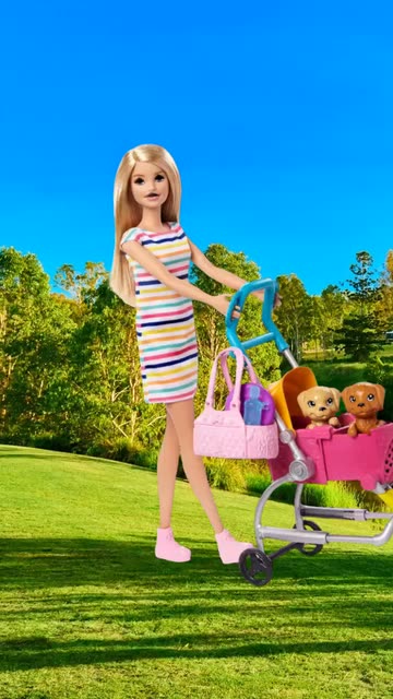 Preview for a Spotlight video that uses the BARBIE dog walk Lens