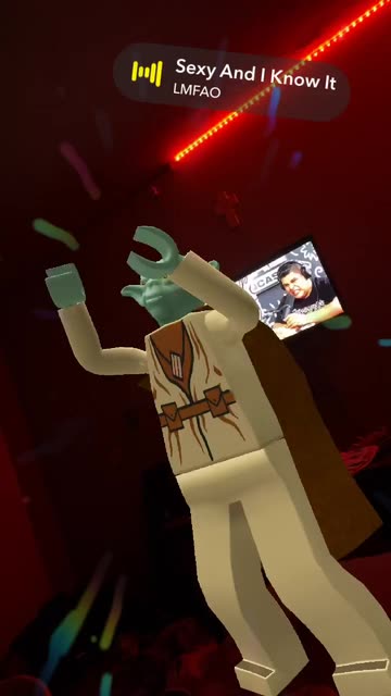 Preview for a Spotlight video that uses the Tall Yoda Dance Lens