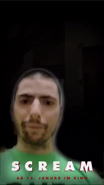 Preview for a Spotlight video that uses the Scream Ghostface Lens