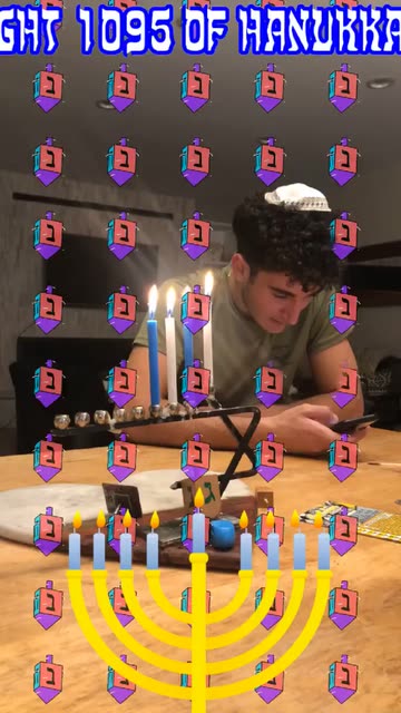 Preview for a Spotlight video that uses the Happy Hanukkah Lens