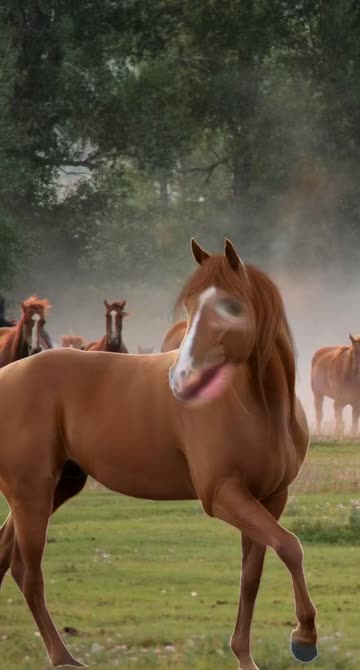 Preview for a Spotlight video that uses the Horse Face Lens