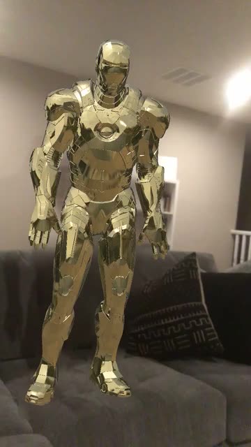 Preview for a Spotlight video that uses the Golden Iron Man Lens