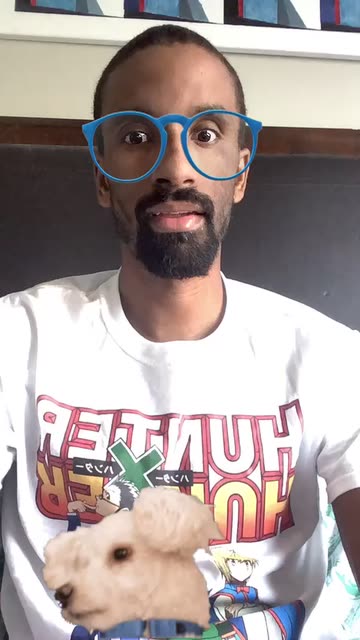 Preview for a Spotlight video that uses the Flirty Dog Glasses Lens