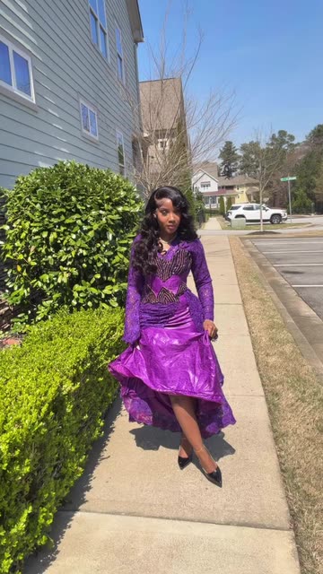 open lace back dress Purple Iridescent V-Neck Backless A-Line Long Prom Dress – Shedestiny main image 0