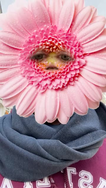 Preview for a Spotlight video that uses the Pink Flower Face Lens