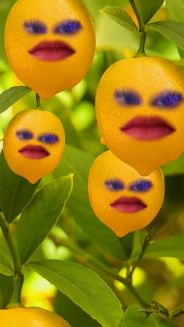 Preview for a Spotlight video that uses the Lemon Faces Lens