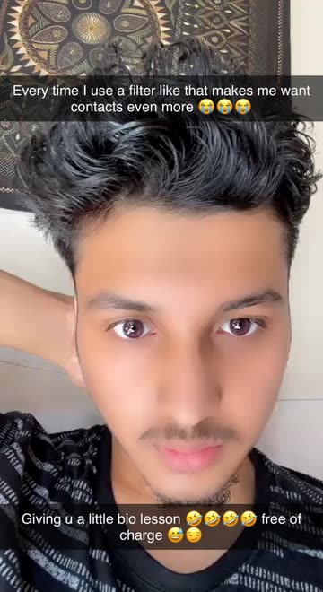 Preview for a Spotlight video that uses the Subtle Purple Eyes Lens