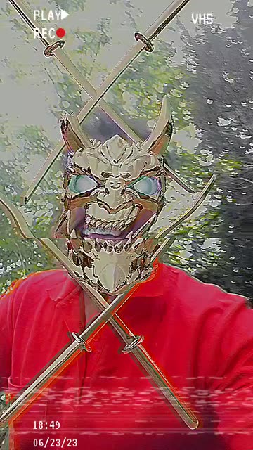 Preview for a Spotlight video that uses the Gold Oni Mask Lens